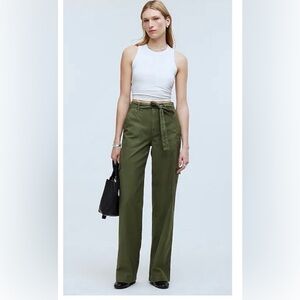 Madewell Griff Superwide-Leg Cargo Pants Garment Dye Desert Olive Sz 26